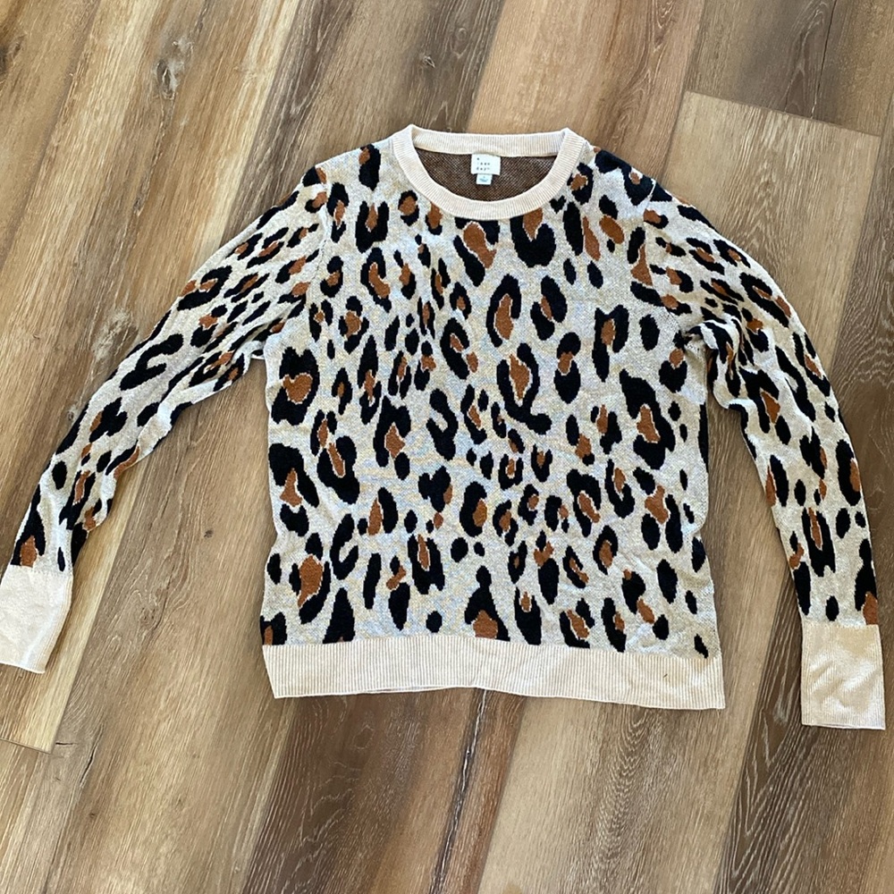 A New Day Womens Animal Print Sweater Size Large Warm Soft Cozy Pullover